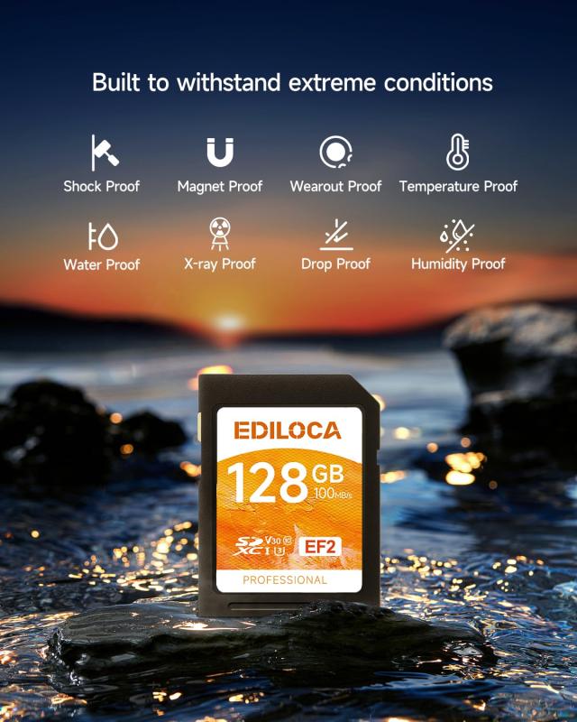 Ediloca EF2 128GB SDカード 3枚セット C10 UHS-I U3 V30 メモリカード 高速 読み取り速度 100MB/s 書き込み速度 90MB/s Full HD ＆ 4K ビの通販は