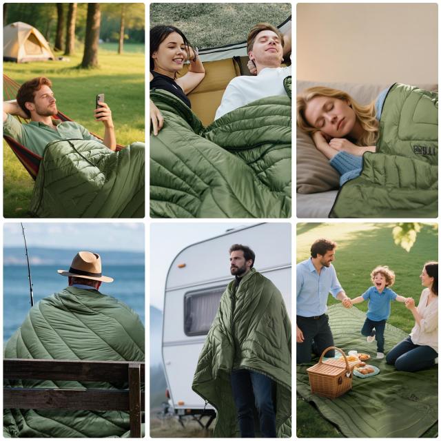 1TG Tactical キャンプ ブランケット 高機能中綿シンサート 柔らかい 防寒 防風 380Tナイロン素材 防水 外着用/寝袋/肩掛け/焚き火 膝掛 1TG Tactical キャンプ ブランケット 高機能中綿シンサート 柔らかい