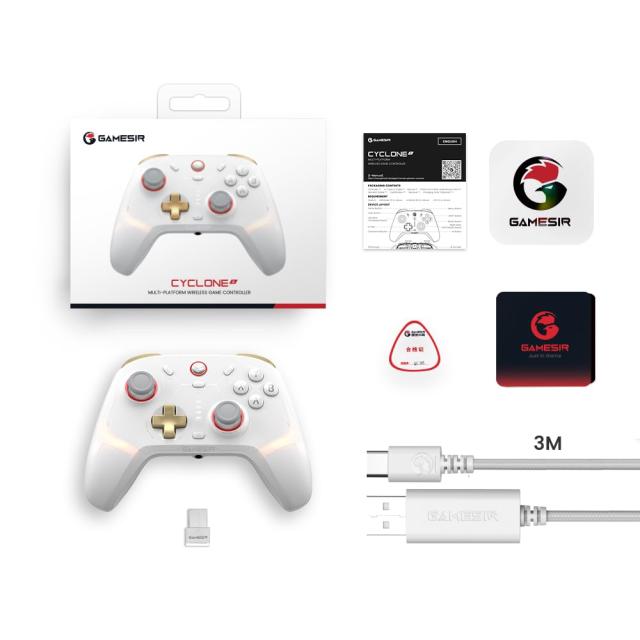 GameSir Cyclone2 ゲーミングコントローラー 1000HZ 有線無線 Switch PC Steam対応 ホワイト_5