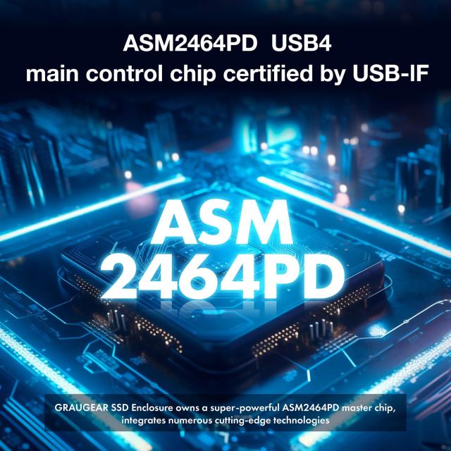 GRAUGEAR 40Gbps M.2 NVMe SSDエンクロージャ M.2 SSD外付けケース USB4ケース 外付けSSDケース 冷却ファン付き UASPトリムサポート Thun_4