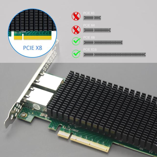 GLOTRENDS ST7318 2ポート 10Gb PCI-E LANカード、RJ45ポート、PCIe 2.1 X8インターフェイス、Intel X540-AT2チップ搭載、Windows Server_5