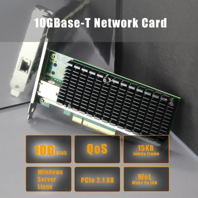GLOTRENDS ST7215 10Gb RJ45 LAN カード、Intel X540 コントローラ、PCIE 2.1 X8 インターフェース、Mac OS非対応_1