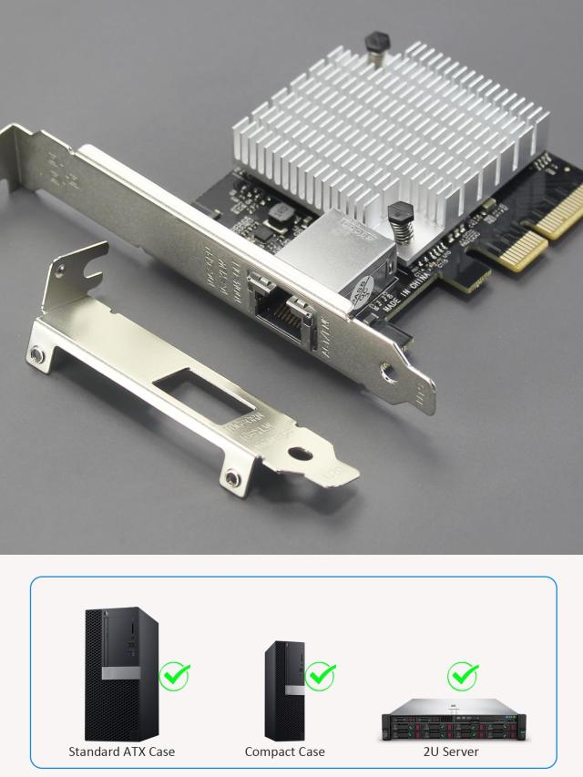 GLOTRENDS ST7357 10Gb RJ45 LAN カード、Marvell AQtion AQC107 コントローラ、PCIE 3.0 X4 インターフェース、MAC OS/Windows/Linux/ES_4