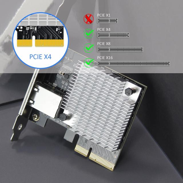 GLOTRENDS ST7357 10Gb RJ45 LAN カード、Marvell AQtion AQC107 コントローラ、PCIE 3.0 X4 インターフェース、MAC OS/Windows/Linux/ES_5