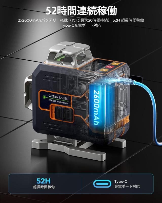 CIGMAN 4D レーザー墨出し器 リモコン＆アプリ対応 LCD