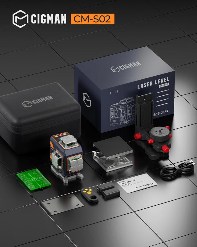 CIGMAN 4D レーザー墨出し器 リモコン＆アプリ対応 LCD
