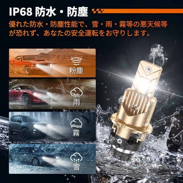 【瞬時点灯＆140%アップ！】SEALIGHT D2S LED ヘッドライト 爆光 車検対応 ポン付け d2r ledバルブ 配線レス ヘッドランプ 車用 ファン付_3