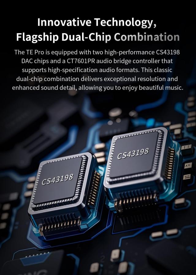 TRN TE Pro 小型アンプ DAC スマホ AMP 【ハイレゾ対応】 32bit/768kHz DSD256 チップCS43198 イヤホンアンプ ポータブル ヘッドホンアン_2