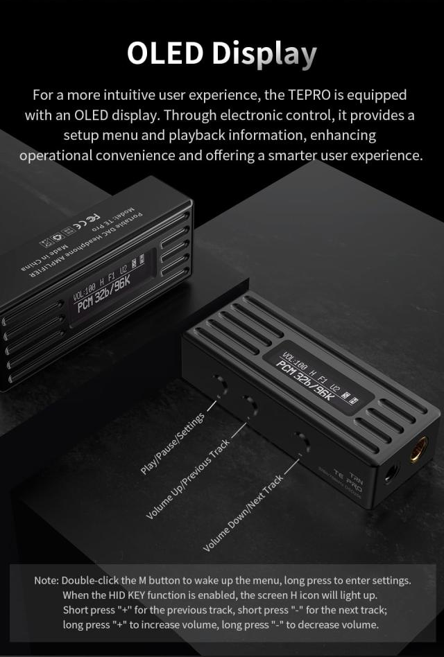 TRN TE Pro 小型アンプ DAC スマホ AMP 【ハイレゾ対応】 32bit/768kHz DSD256 チップCS43198 イヤホンアンプ ポータブル ヘッドホンアン_5