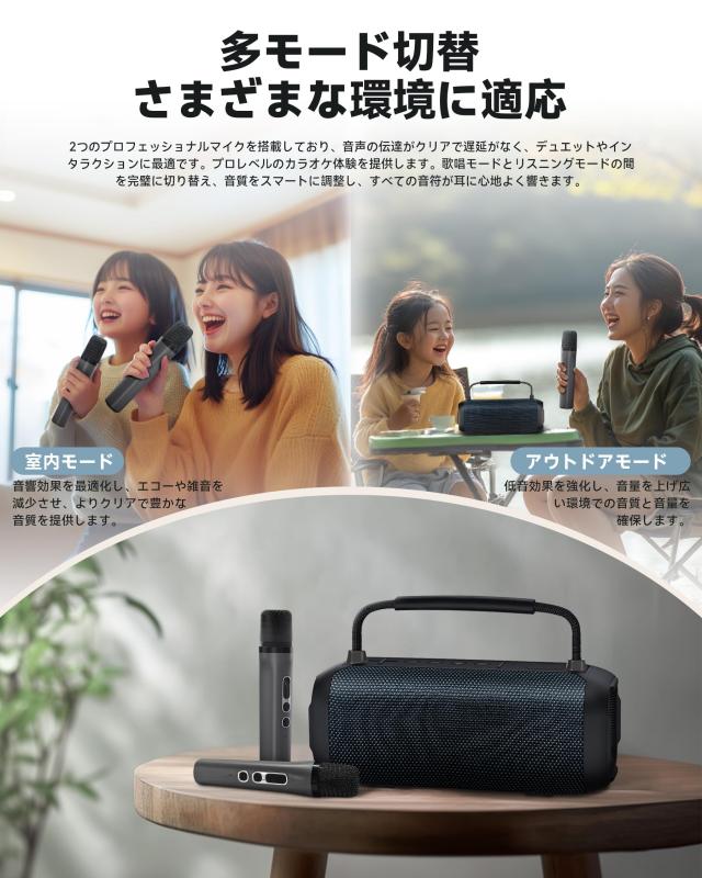 カラオケスピーカー Hoshikou Denpa 80W大出力ポータブルスピーカー