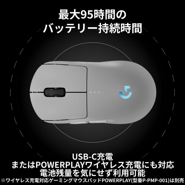 Logicool G PRO 2 LIGHTSPEED 44K DPI ワイヤレス ゲーミングマウス G-PPD-002XWL-WH 軽量 80g LIGHTFORCE ハイブリッドスイッチ HERO2_6