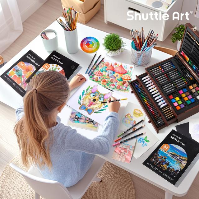 Shuttle Art お絵描きセット 202点 アートセット 画材セット 色鉛筆