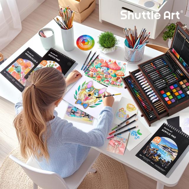 Shuttle Art お絵描きセット 202点 アートセット 画材セット 色鉛筆