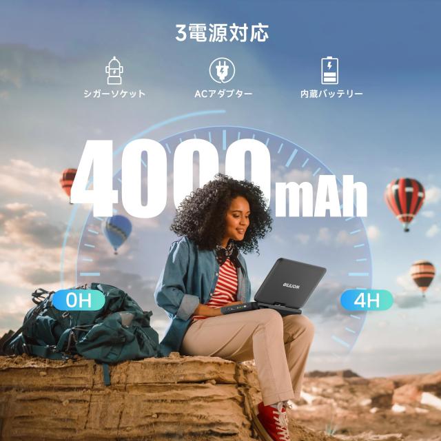 フルセグ dvdプレーヤー WONNIE ポータブル DVDプレーヤー 12.5型 フルセグチューナー内蔵 地デジ放送 dvd ワンセグ 10.5インチ液晶 リー_7