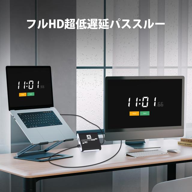 HDMI キャプチャーボード Switch対応 4K パススルー対応 1080P 60FPS USB 3.0 高速伝送 ビデオゲームキャプチャー ボード PC/PS4/PS5/Xbo_2