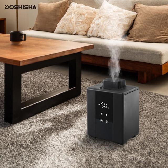 ドウシシャ 加湿器 スチーム式 湿度センサー付 お手入れカンタン 加湿量 500ml タンク容量 2.4L 4.8時間連続加湿 適用畳数 14畳（プレハ