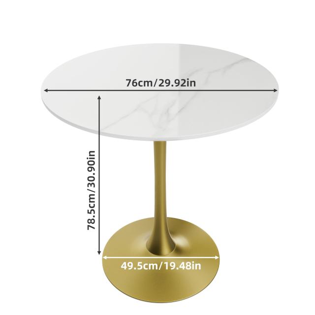 UNHO ダイニングテーブル 丸 大理石 カフェテーブル 一人暮らし 食卓 2人用 セラミック ラウンドテーブル 円形 白 円卓 おしゃれ 一本足_2