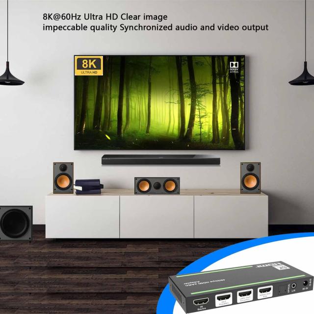 BUNGPUNG 8K@60Hz HDMI ARC/eARC 音声分離器 オーディオ アダプター eARCサウンドバーとAVレシーバーに最適 光学デジタル SPDIF 3.5mm L/