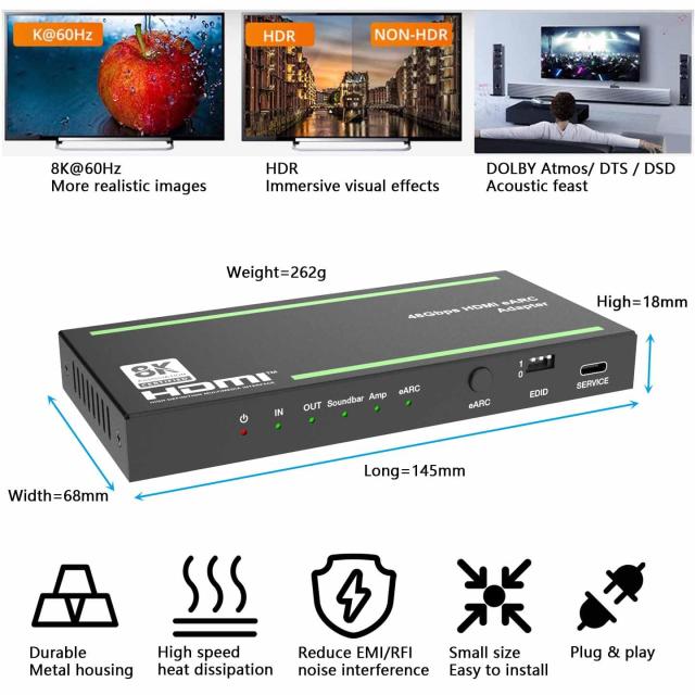 BUNGPUNG 8K@60Hz HDMI ARC/eARC 音声分離器 Amazon | BUNGPUNG 8K@60Hz HDMI ARC/eARC 音声分離器 オーディオ