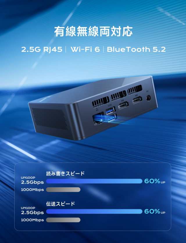 UN100PミニPC N100 KODLIX 16GB DDR4 512GB SSD 4C/4T 最大3.4 UN100PミニPC N100 KODLIX 16GB DDR4 512GB SSD 4C/4T 最大3.4