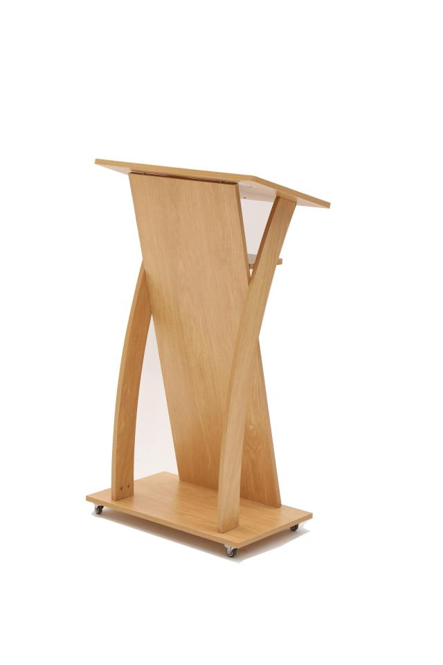 演台 演説台 司会台 キャスター付き、教会/教室用モバイル演台