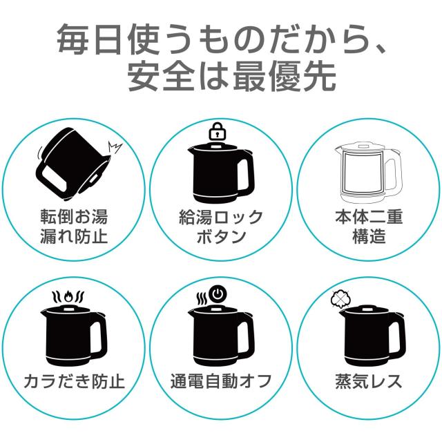 タイガー魔法瓶(TIGER) 電気ケトル 湯沸かし 0.8L 転倒お湯漏れ防止 カラ炊き防止 蒸気レス グレー PCJ-A082HA