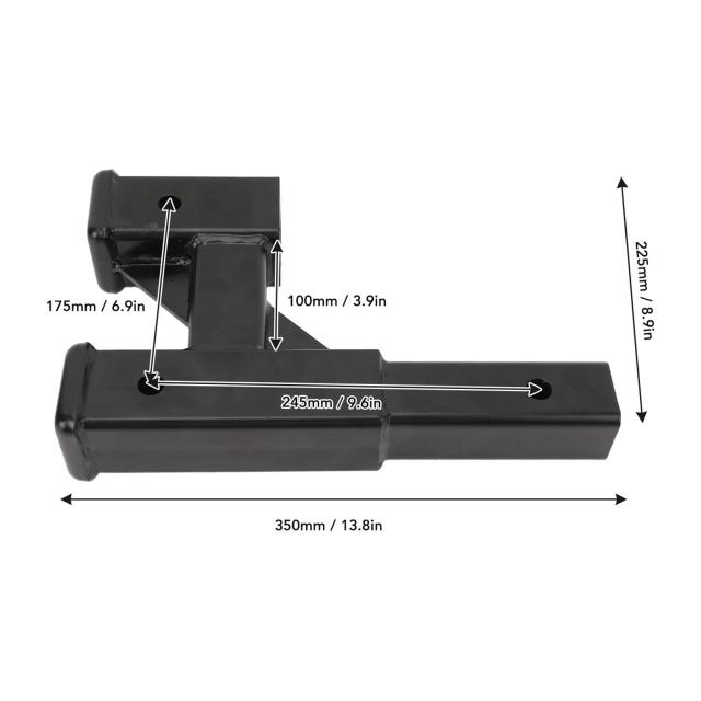 ダブルヒッチレシーバー、2インチトレーラーデュアルヒッチエクステンションライザーヒッチアダプターは、車SUVピックアップトラックRV用_4