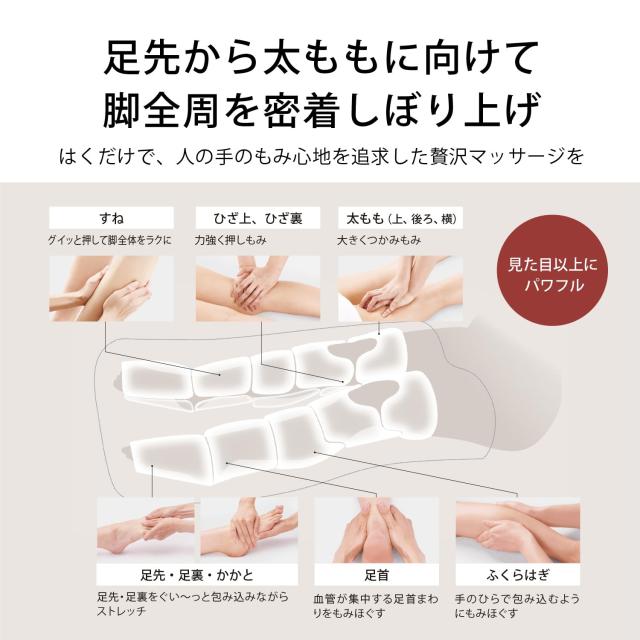 パナソニック エアーマッサージャー はくだけキュッとリフレ おまかせAI レッグリフレ ダークグレー EW-RA192-H_6
