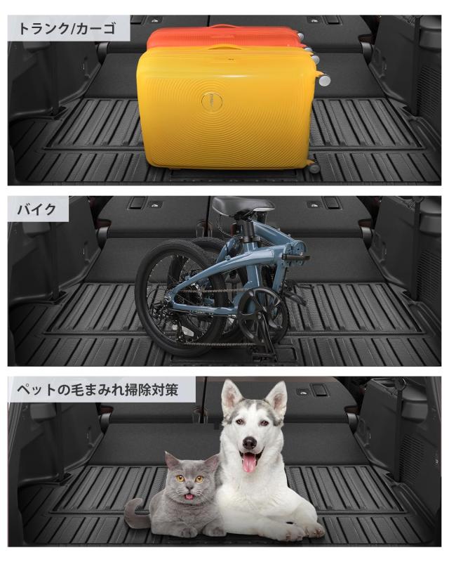 SKTU ラゲッジマット 【ランドクルーザー250 専用】 折り畳み式 トランクマット 防水シート 荷室マット 防キズ 防水 防汚 滑り止め ブラ