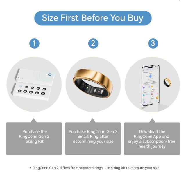 RingConn Gen 2 スマートリング｜アプリ購読不要、まずサイジングキットでサイズ確認、バッテリー持続最長12日、睡眠・心拍・ストレス・_1