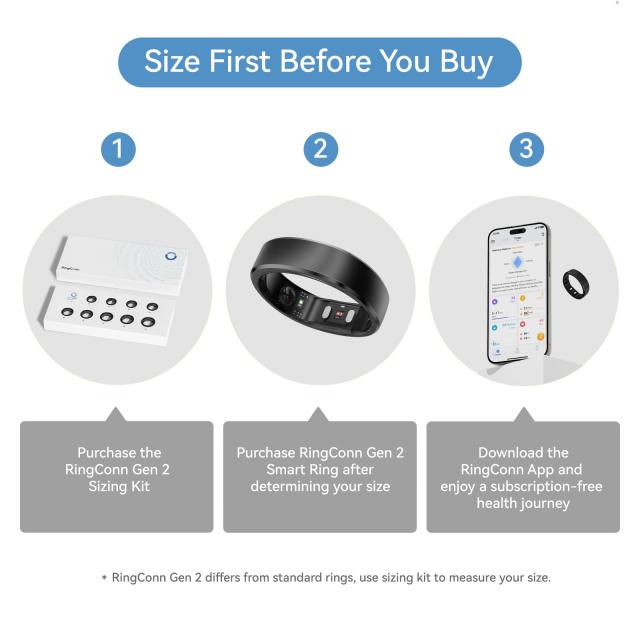 RingConn Gen 2 スマートリング｜アプリ購読不要、まずサイジングキットでサイズ確認、バッテリー持続最長12日、睡眠・心拍・ストレス・_1