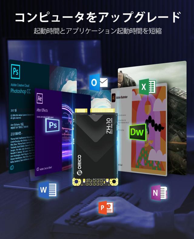 ORICO 2TB mSATA SSD【業界新登場】SATA III、5Gbps 3D NAND内蔵