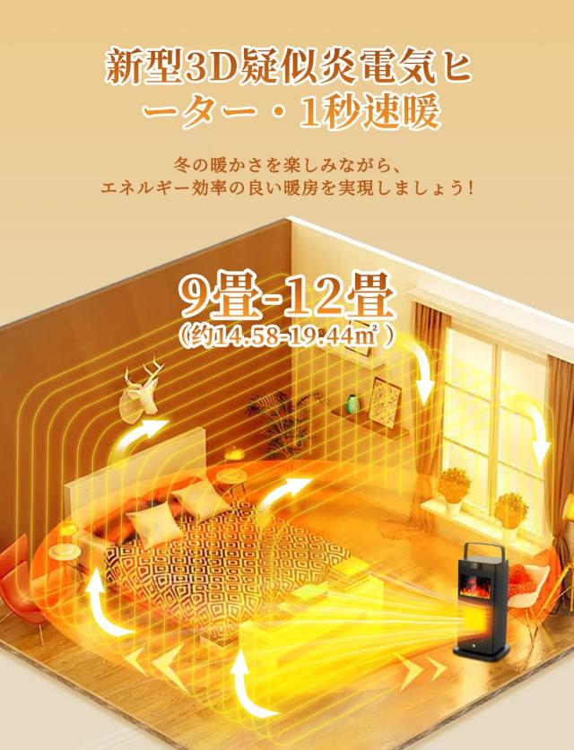2023冬新型 セラミックヒーター 暖炉型 3D疑似炎 節電 防湿 2023冬新型 セラミックヒーター 暖炉型 3D疑似炎 節電 防湿