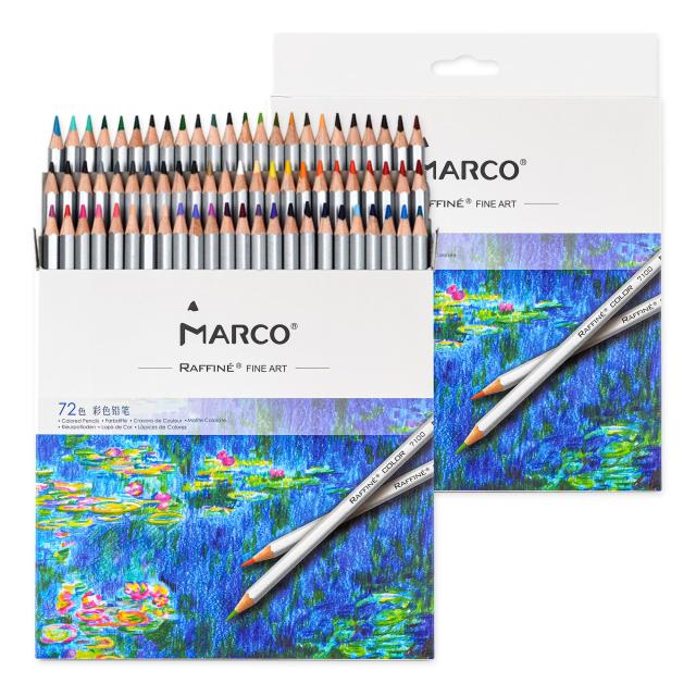 Marco色鉛筆セット 油性色鉛筆 72色 ソフト芯色鉛筆セット 六角軸 標準