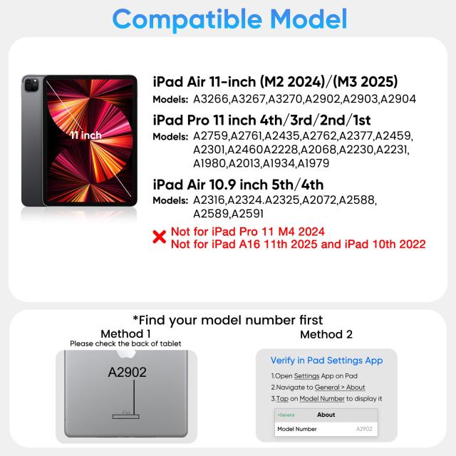 doqo iPad Air 11 iPad Pro 11インチ用 キーボードケース マルチトラックパッド バックライト ブラック_1