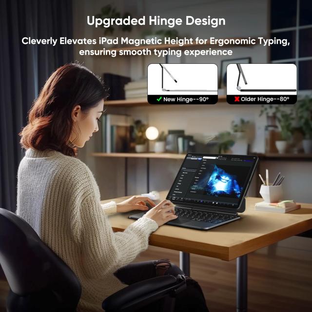 doqo iPad Air 11 iPad Pro 11インチ用 キーボードケース マルチトラックパッド バックライト ブラック_2