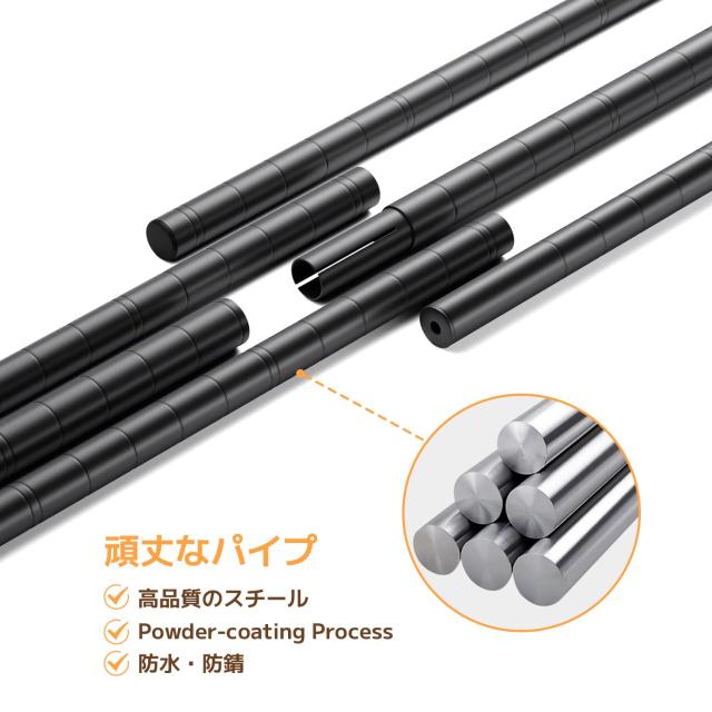 6段スチールラック 棚 メタルラック 布団収納ラック シェルフ スチール棚 耐荷重300kg 収納ラック 幅60×奥行35.5×高さ180cm (60×35.5_4