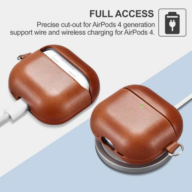 AirPods 4 用 ケース 本革(2024年9月発売専用)落下防止 耐衝撃 AirPods 4 用 ケース 本革(2024年9月発売専用)落下防止 耐衝撃