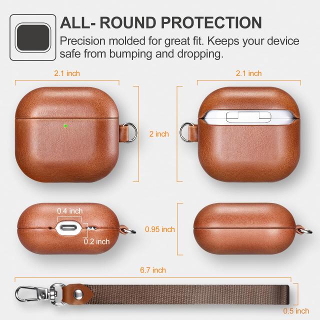 AirPods 4 用 ケース 本革(2024年9月発売専用)落下防止 耐衝撃 保護