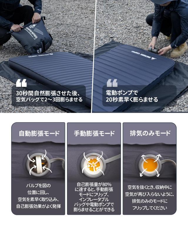 OneTigris DYNISLAND エアーマット 60秒自動膨張 2人用 インフレーター