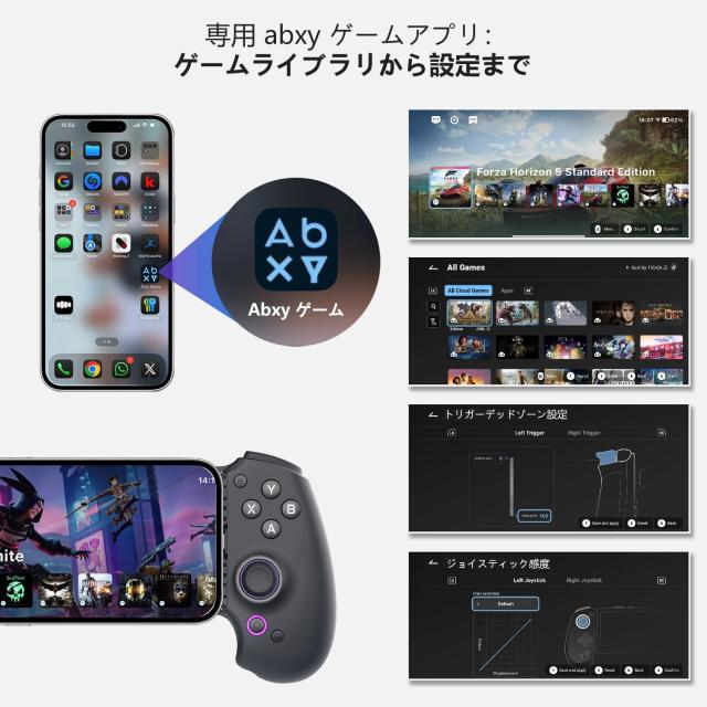 abxylute S9 プロゲーマー向け フルサイズゲームパッド 対応iPhone15/16 Serie用・iPad Mini 6/7・Android、タブレット| USB-C 高速接続_3