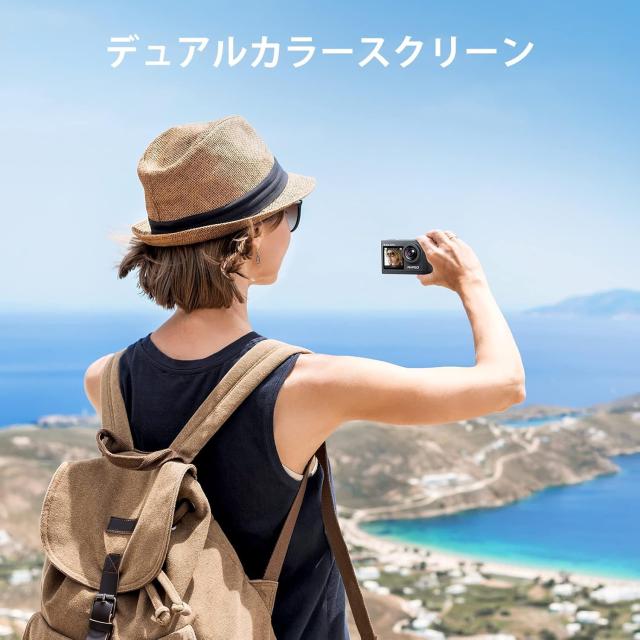 AKASO アクションカメラ 4K 20MP解像度 タッチパネル式 デュアルカメラ 128GB SDカート付属 40M防水 水中カメラ EIS手ぶれ補正 外部マイ_2