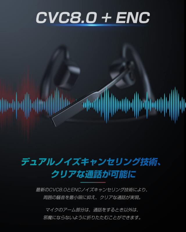 骨伝導イヤホン bluetooth マイク付き ダブルノイズキャンセ 骨伝導イヤホン bluetooth マイク付き ダブルノイズキャンセ