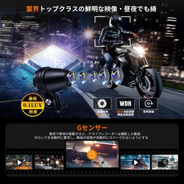 ATOVANKA 6.25 バイク用ドライブレコーダー Carplay、日よけつき