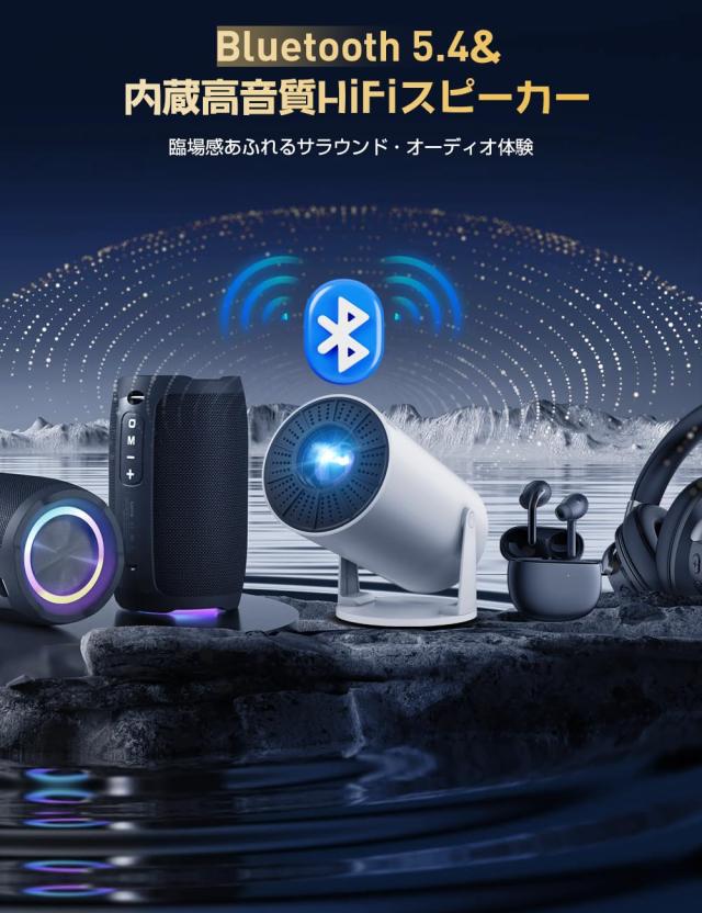 Happilaff プロジェクター 家庭用【2025年新登場！20000LM・270°回転
