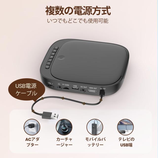 ミニDVDプレーヤー1080Pサポート DVD/CD再生専用モデル リージョン