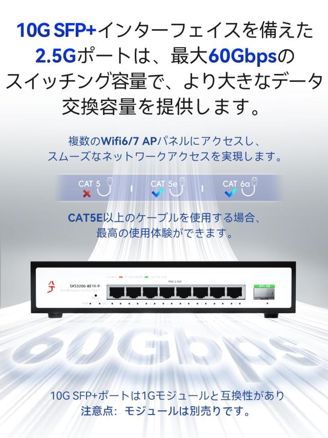 XikeStor 9ポート PoE ハブ WEB管理 2.5Gスイッチ PoE +電源 (8ポート2.5G + 1ポート10G) セキュリティ防犯カメラ AP VLANアグリゲーショ
