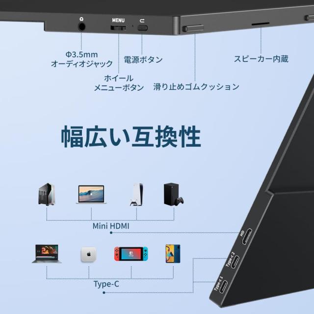 Upperizon モバイルモニター 16インチ 4K 非光沢IPS 100%sRGB 400nits