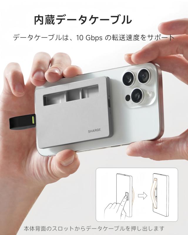 SHARGE Disk Plus SSDエンクロージャー【6mm超薄型アルミボディ】 M.2 NVMe対応 外付けケース USB-C 3.2 Gen2 10Gbps高速転送 2230/2242/_4