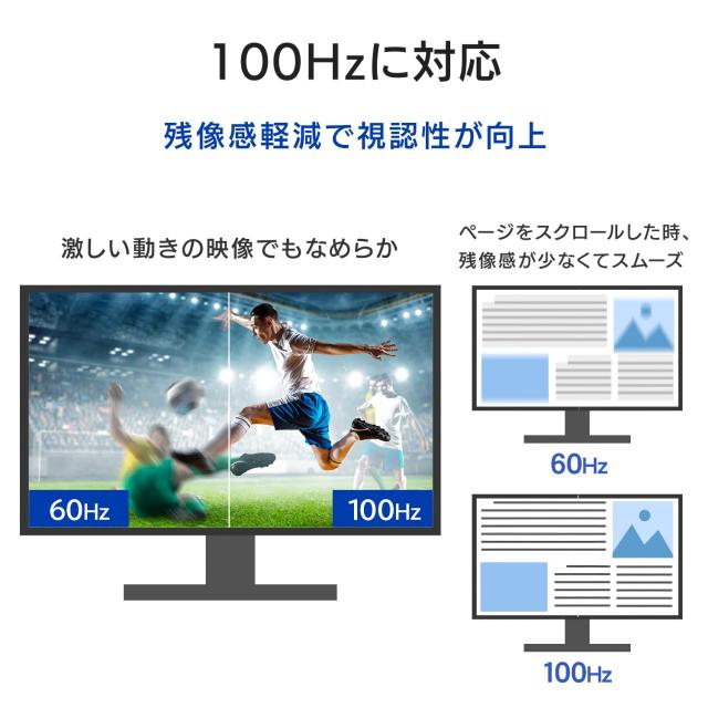 IODATA モニター 24.5インチ 100Hz HFSパネル 広視野角 3辺フレームレス 非光沢 省電力 ブラック (HDMI×1/USB-C×1/VESA対応/チルト角調_3